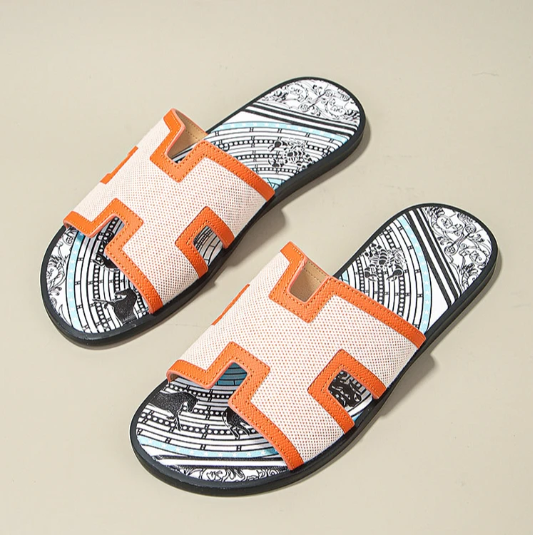 韦内卡彻男士个性沙滩一字拖男款夏季拖鞋男式高档设计感防滑凉拖