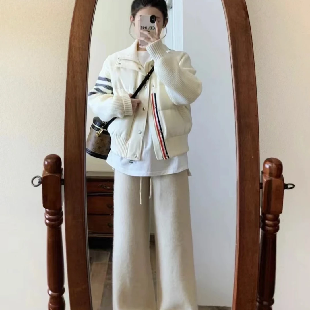 百搭立领网红韩版短款拼接隐形拉链轻薄保暖
