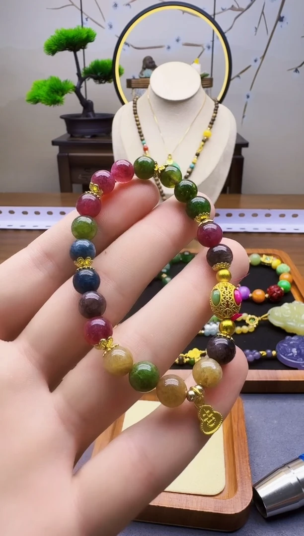 14K金镶嵌手链碧玺S26