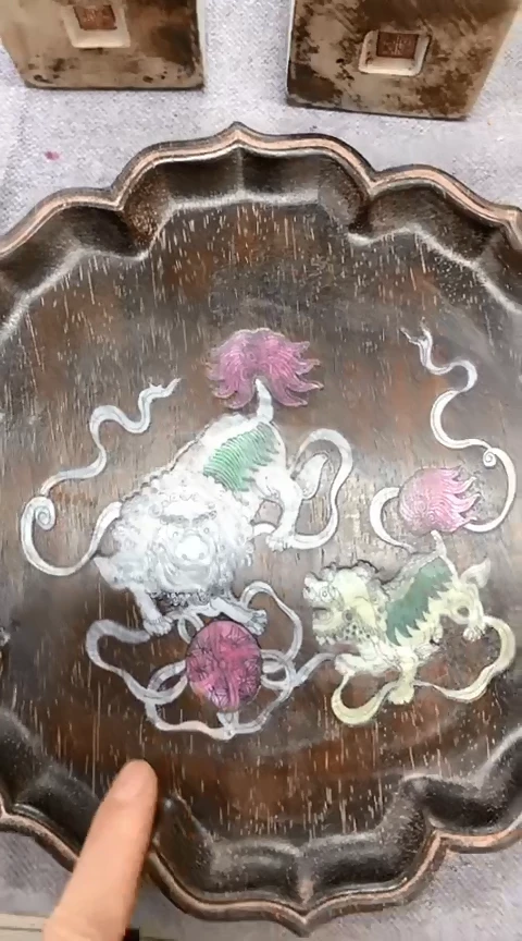 【闪购商品】一物一拍编号嵌螺钿木盘