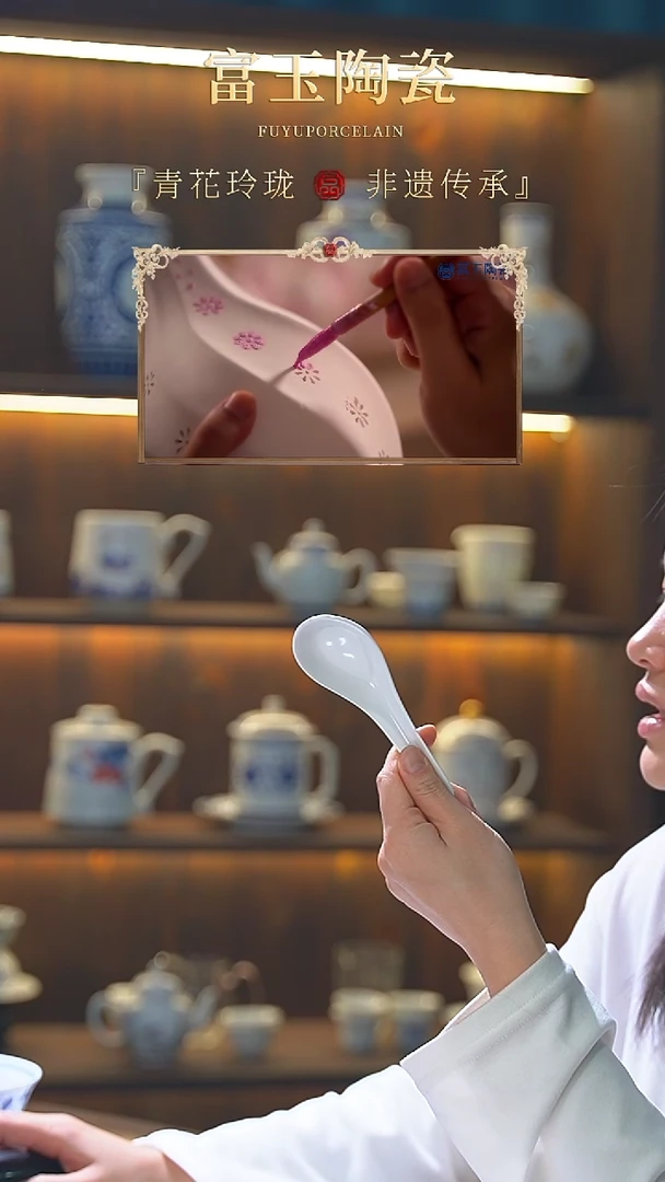 【闪购商品】瓷一级品纯白玲珑小勺