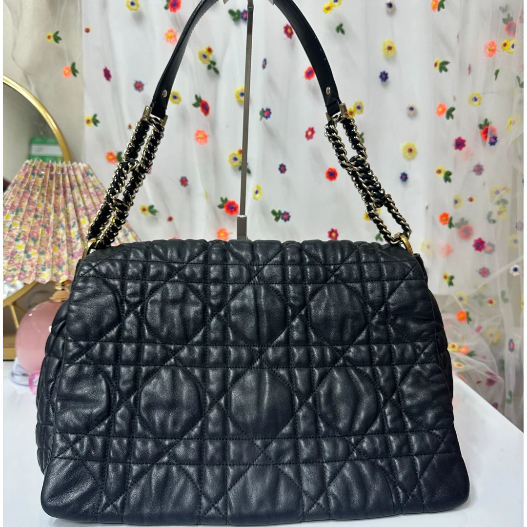 95新 DIOR/迪奥 藤格纹皮穿链中古/单肩时尚女士包