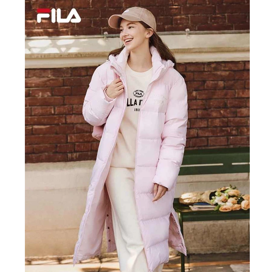 FILA斐乐官方情侣款羽绒服2025冬季新长款保羽绒服加厚外套男女款