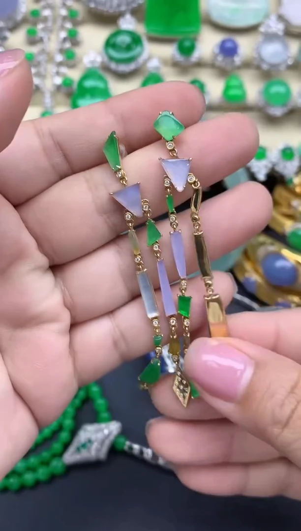 【闪购商品】翡翠耳饰18K金镶嵌99-中国好珍宝