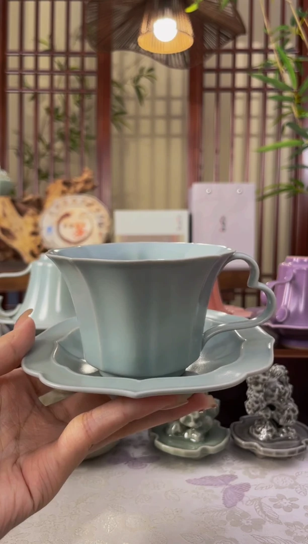 北溪堂-天青色竹雨茶咖杯