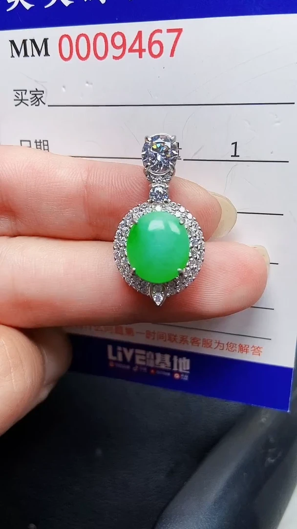 翡翠银S925镶嵌颈饰9467