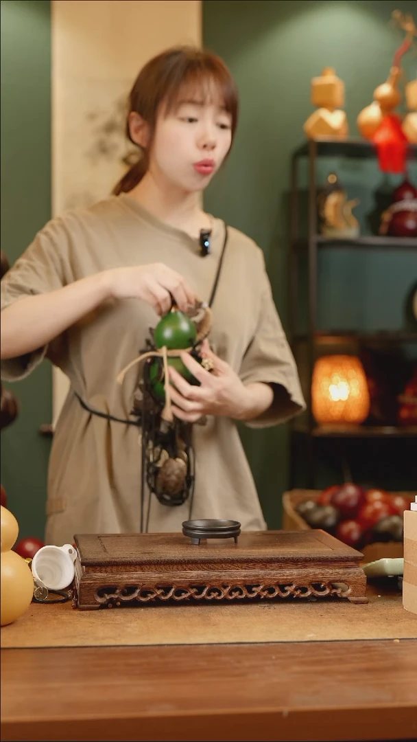 318号精品天然大漆工艺防渗内胆酒葫芦~