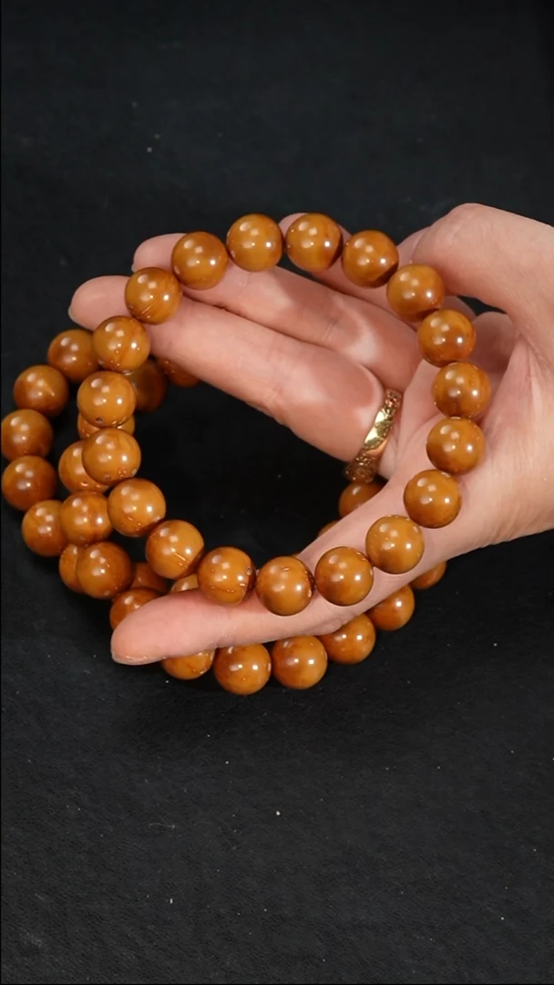 手串紫金鼠黄金甲正圆光珠单圈12mm+