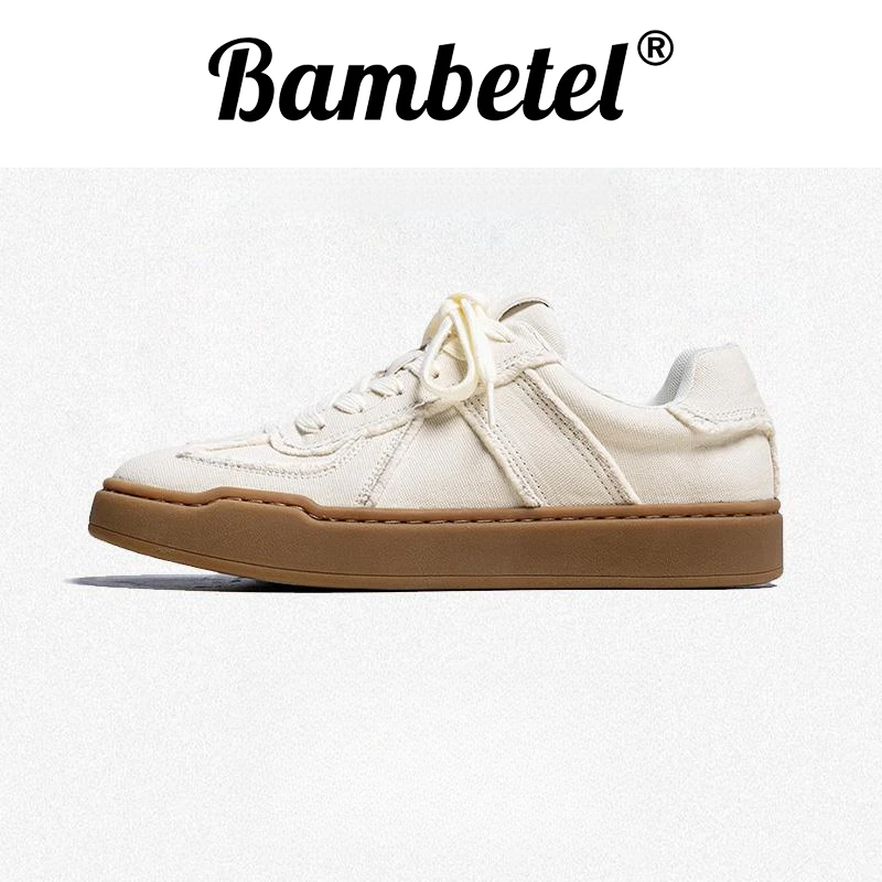 Bambetel男鞋运动鞋秋冬布保暖白鞋高端小众时尚德训鞋休闲百搭