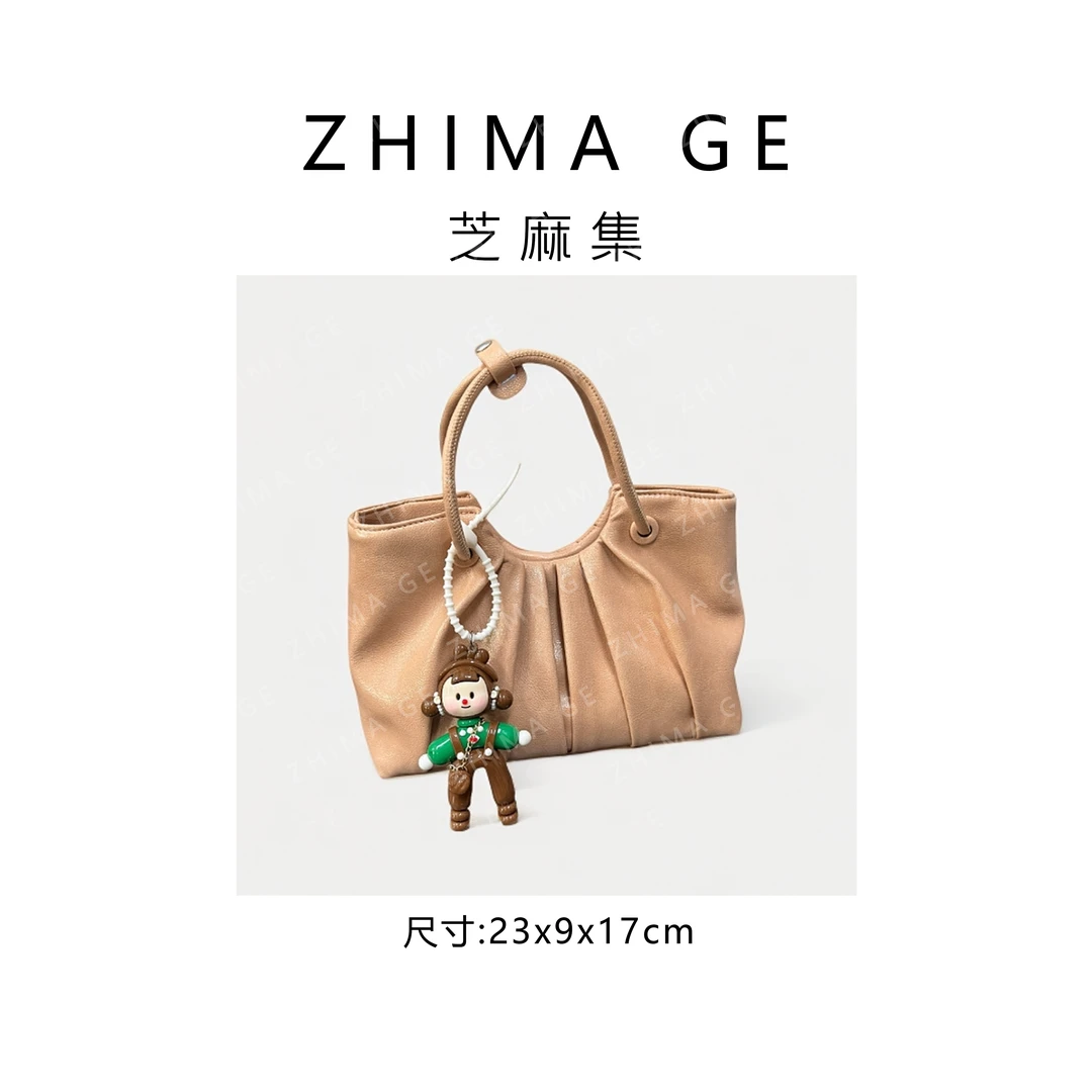 【芝麻集】QYX-81420-玫瑰粉RAIN.CUN简约时尚腋下斜跨轻奢女包