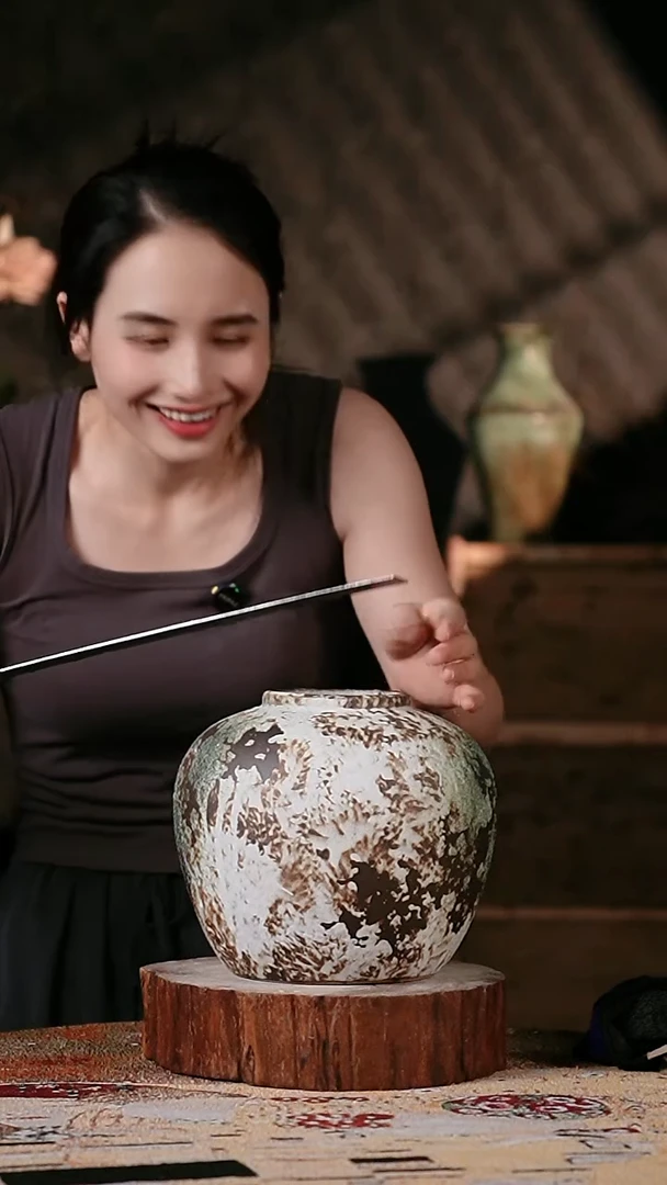 摆件景德镇高温陶瓷微瑕花器（