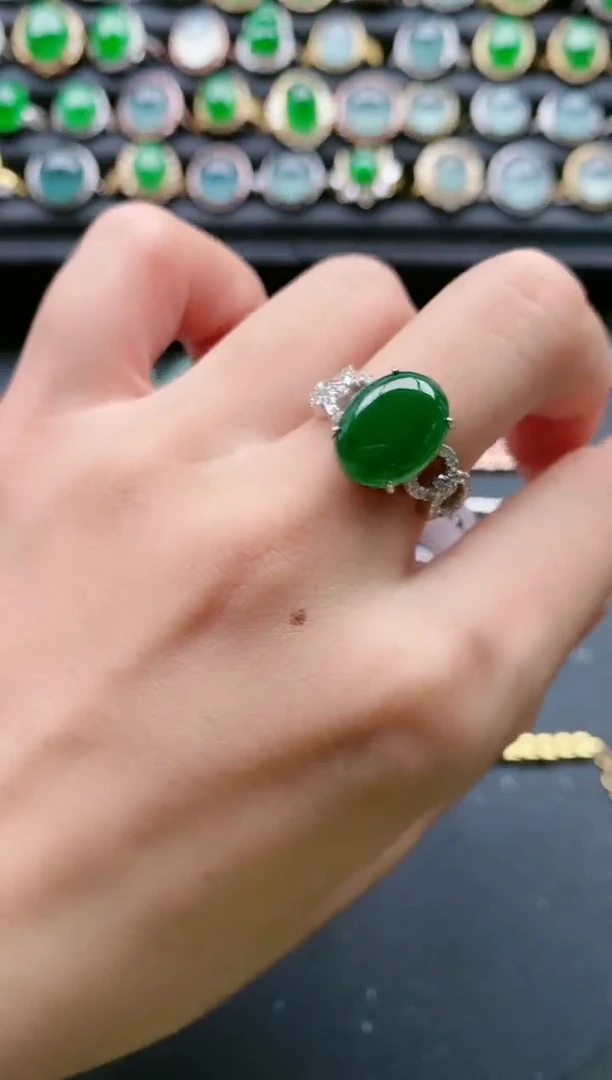 【闪购商品】翡翠戒指银S925镶嵌11111