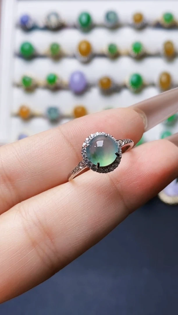 银S925镶嵌戒指翡翠4448