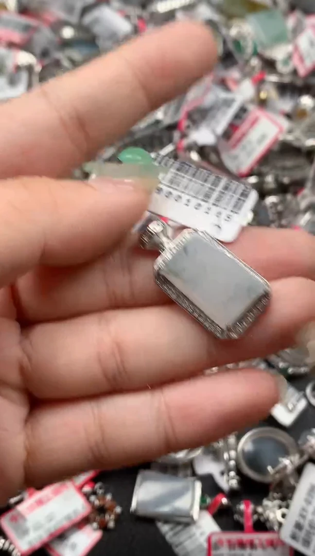 银S925镶嵌戒指翡翠天然A货缅甸翡翠