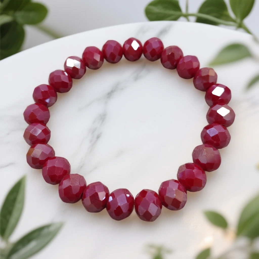 403#马达加斯加赤帝樱花多切面DIY手串