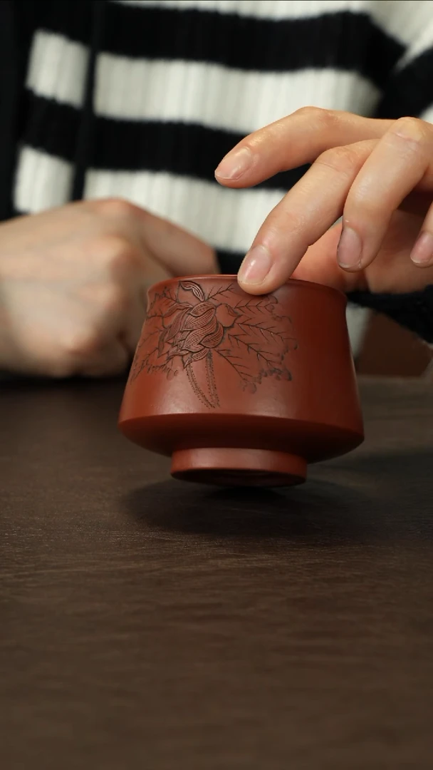 【闪购商品】紫砂茶杯直播福利朱泥荷花杯