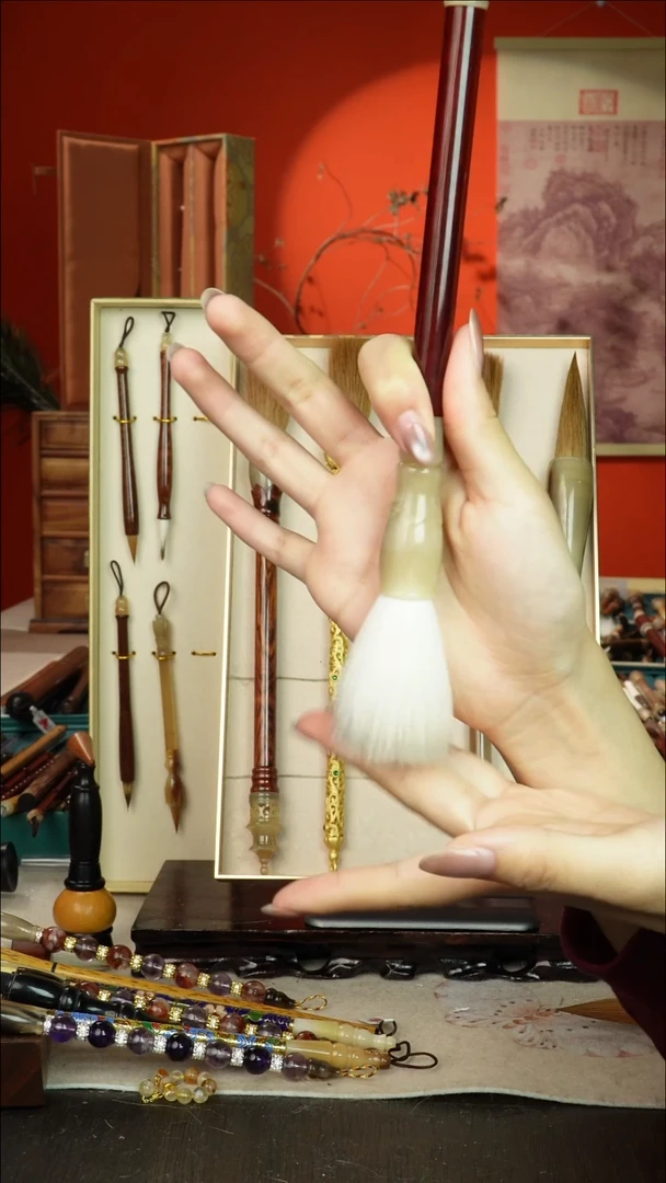 161号闪孤品高货毛笔链接 清水试笔 蘸墨不退