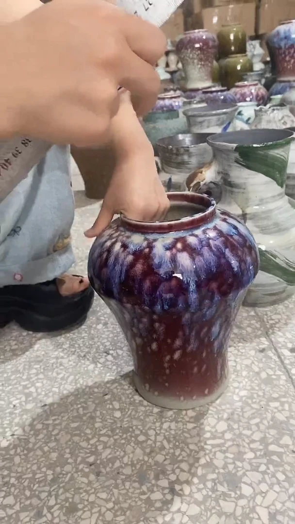 摆件景德镇高温陶瓷花盆16