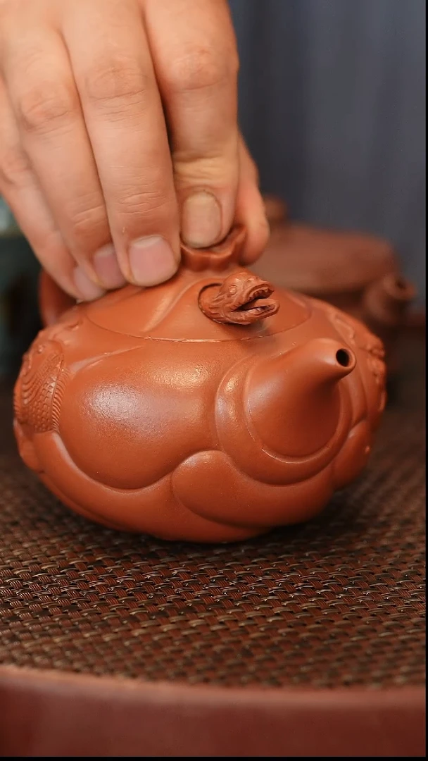 茶壶紫砂鱼化龙 大红袍 350cc