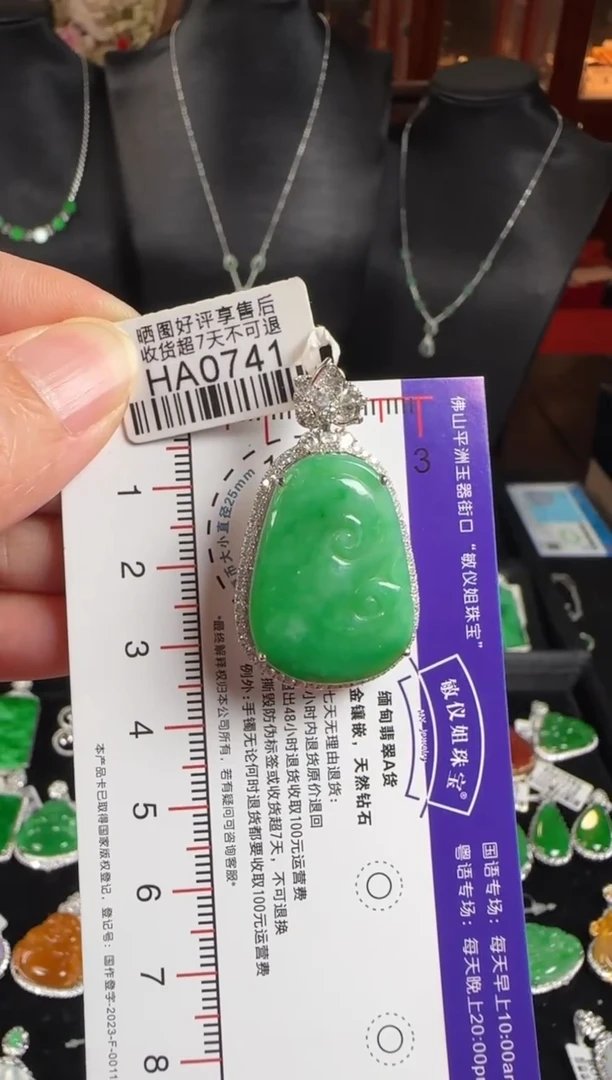 颈饰18K金镶嵌翡翠HA0741绿如意