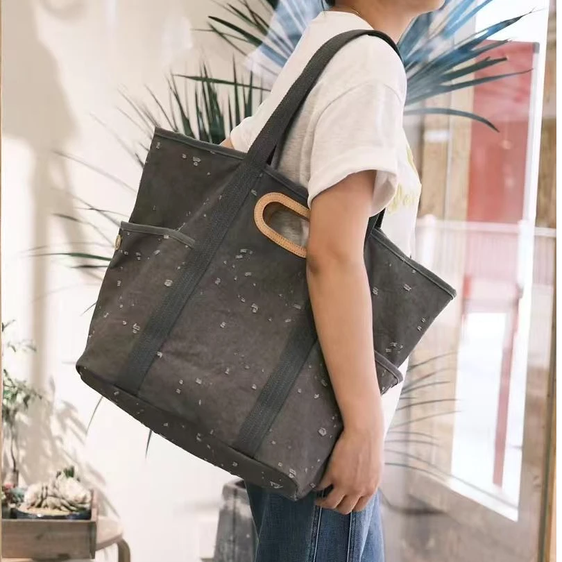 老友皮皮  废土风复古轻便托特单肩包