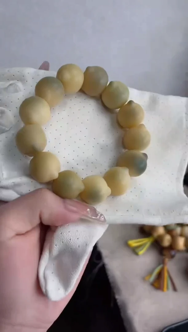 【闪购商品】菩提根/象牙果手串干磨猫猫头21mm瑕疵不补C36