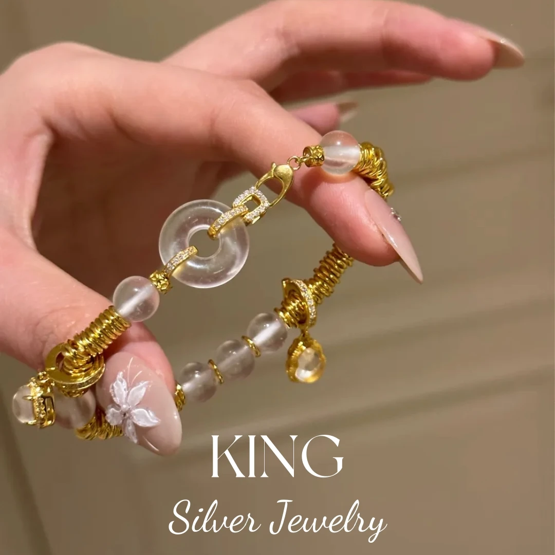 925银手链 龙心平安扣盘缠925银手链气质百搭小众女士轻奢经典