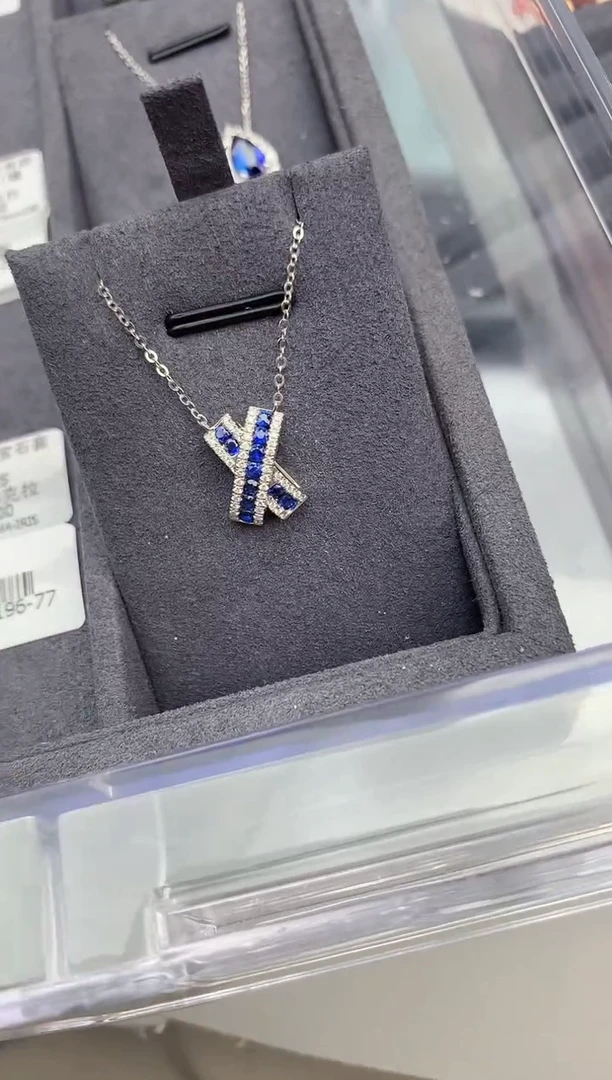 【闪购商品】蓝宝石项链18K金镶嵌38分皇家蓝项链