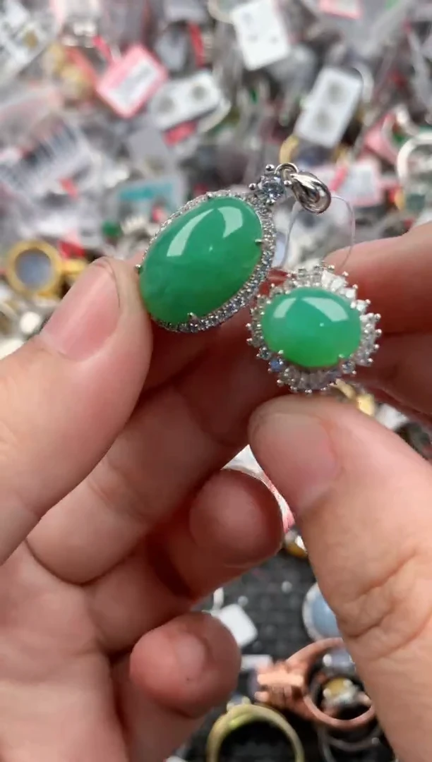 银S925镶嵌戒指翡翠222   8