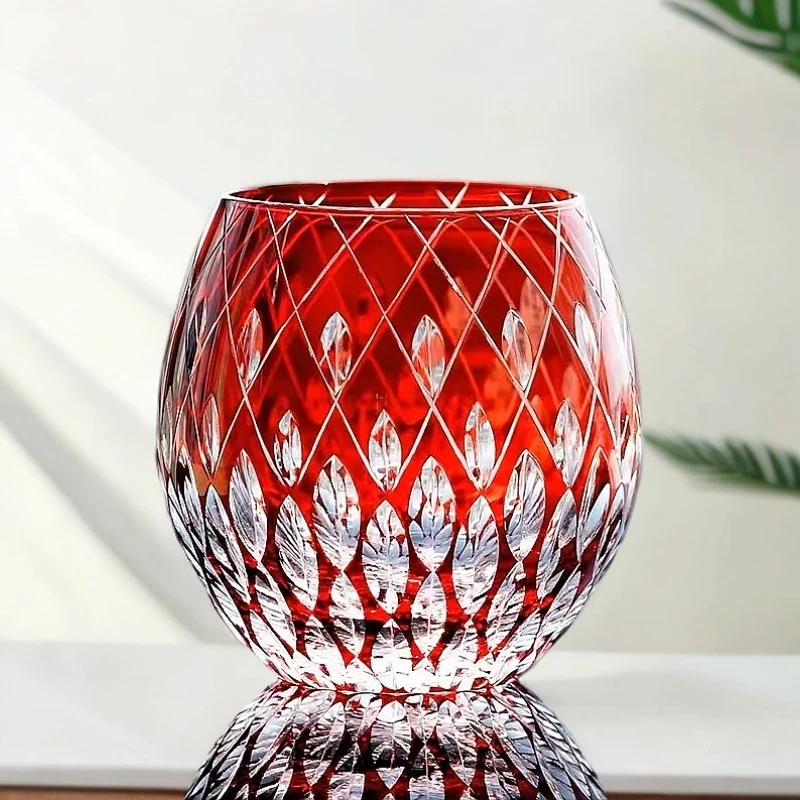 轻奢水晶玻璃果汁杯威士忌酒杯水杯简约彩色