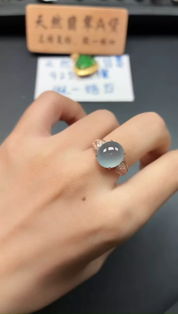 银S925镶嵌戒指翡翠111