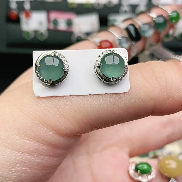 鑫辰珠宝天然A货翡翠银镶嵌设计款时尚百搭