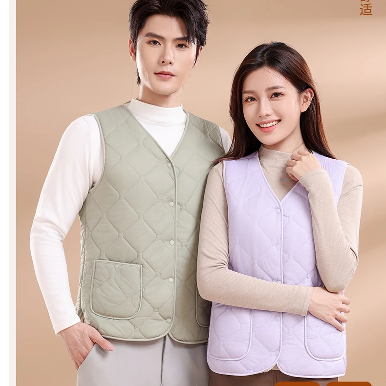 冬季轻暖情侣马甲长绒保暖防水抗菌