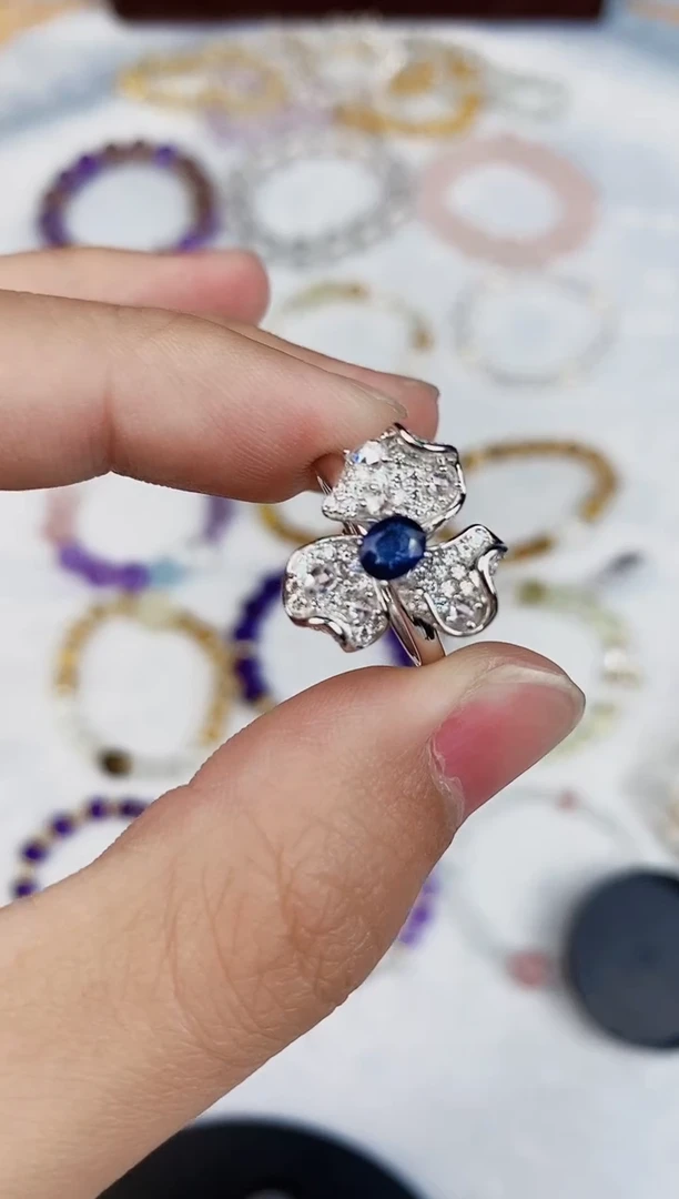 【闪购商品】蓝宝石戒指银S925镶嵌1