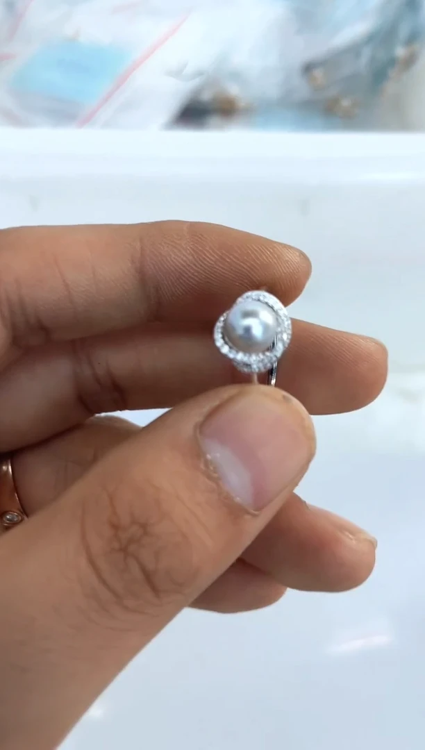 【闪购商品】海水珍珠戒指银S925镶嵌戒指