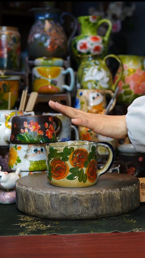 陶瓷64景德镇手工手绘釉下彩