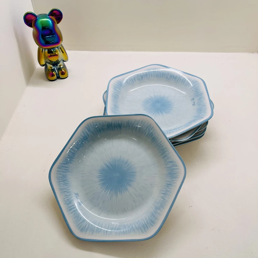 浪漫时光7件套釉下彩乔迁家用餐具盘碗组合套装