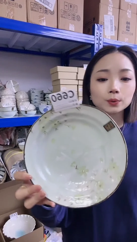 【闪购商品】瓷片日本进口瓷器秋樱20CM盘一只C660