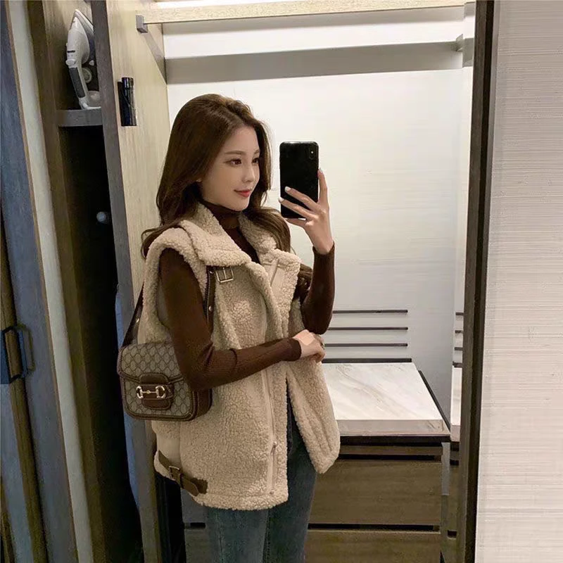 B809秋冬新款马甲外套女韩版宽松显瘦百搭坎肩背心马夹1