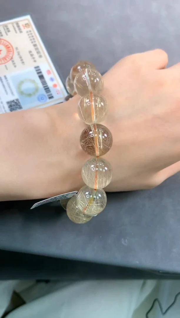 【闪购商品】发晶手链未镶嵌102号金发晶单圈17mm