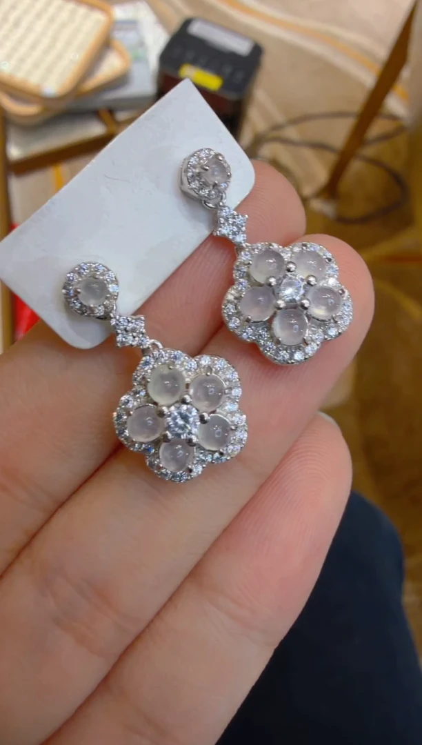 银S925镶嵌翡翠耳饰多样性团购发一件