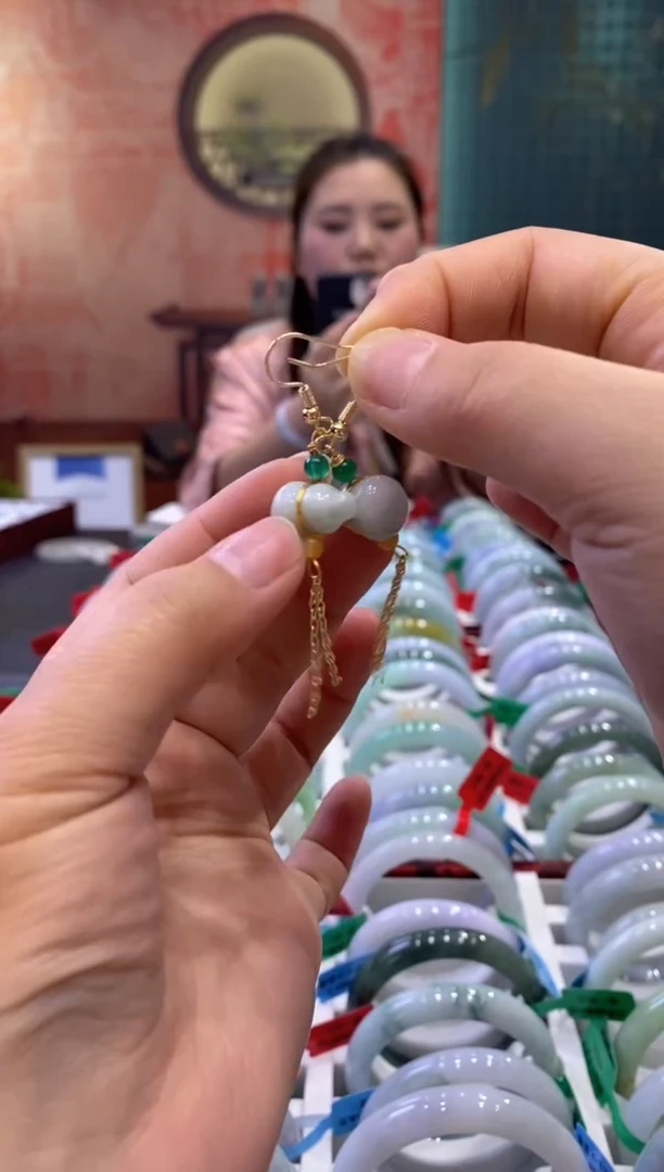 【闪购商品】翡翠耳饰银S925镶嵌0004248/多样性发货