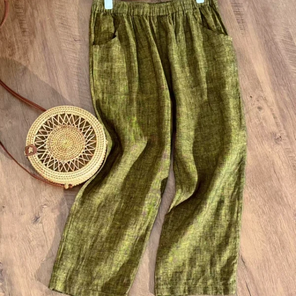 【云目悠悠】夏季色织汉麻女士多色九分裤202544