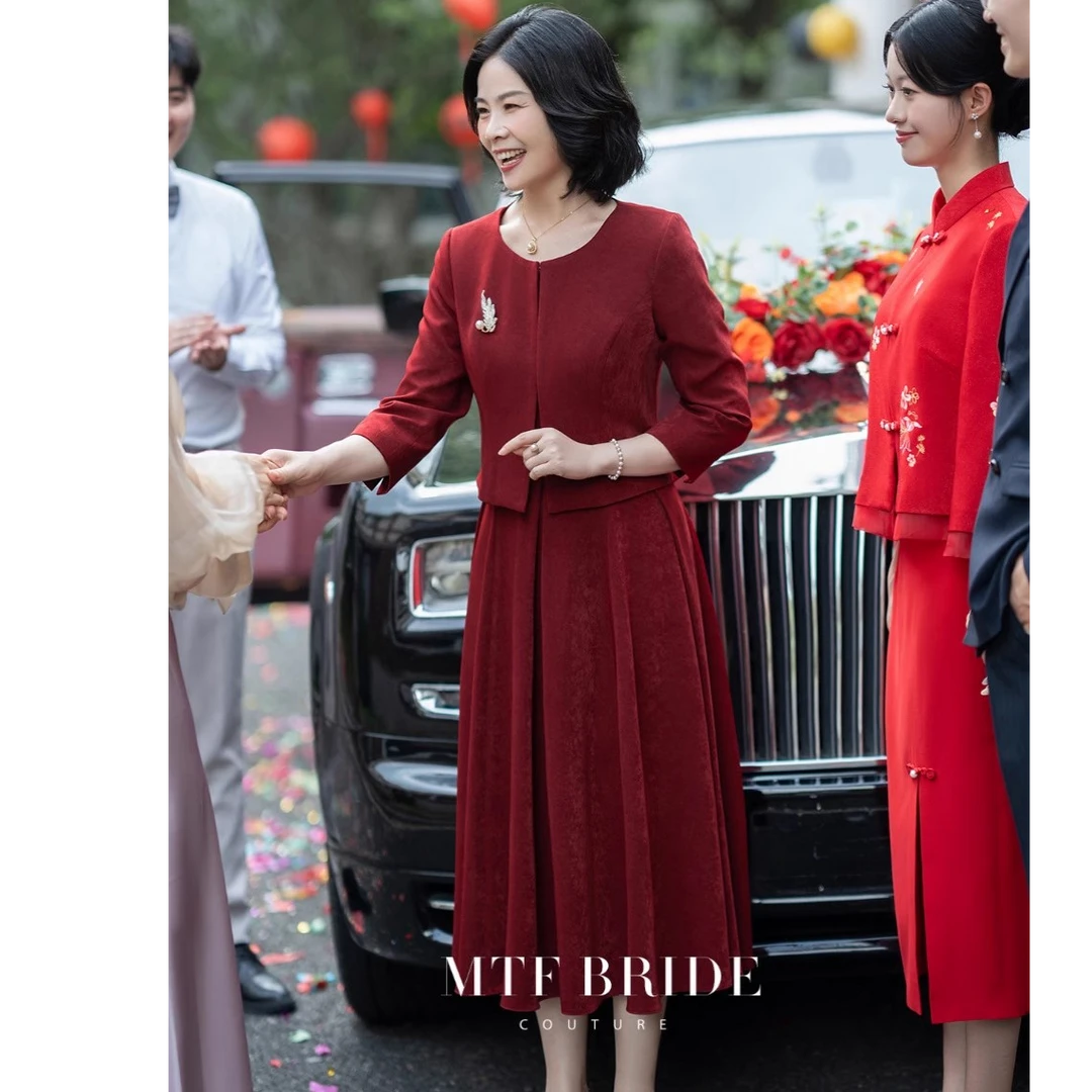 高端喜婆婆婚宴装晚礼服小个子年轻妈妈参加婚礼喜服高贵洋气中年
