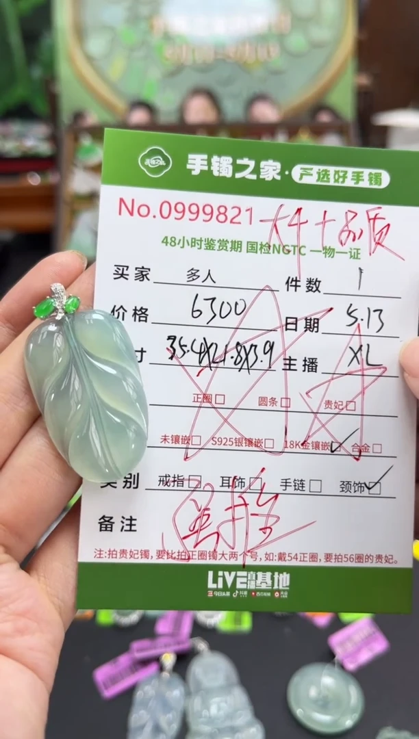 翡翠18K金镶嵌颈饰多人