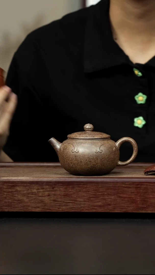 紫砂茶壶本绿柴烧 灯笼壶