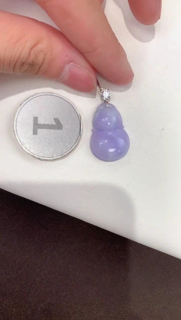 颈饰18K金镶嵌翡翠天然缅甸A货翡翠