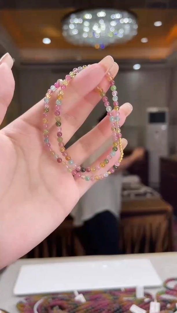 未镶嵌/碧玺18k金手串多样性发货