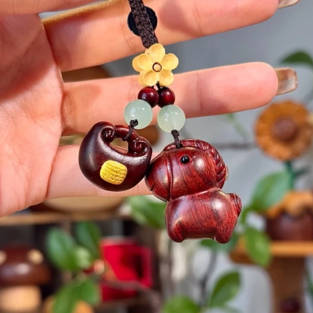 A187福豆元宝马上有钱花挂件-无礼盒