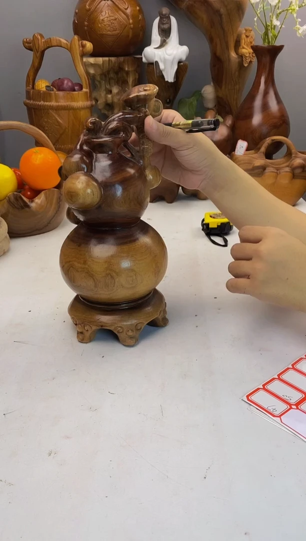 香樟木A48精品葫芦摆件/尺寸14*14*28